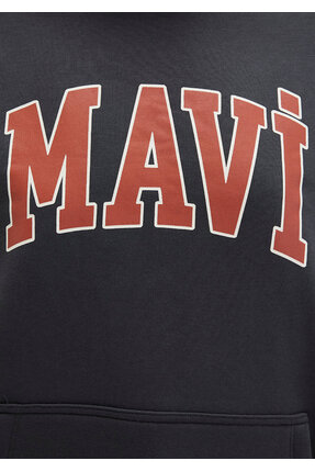 Logo Baskılı Kapüşonlu Antrasit Sweatshirt 1600361-80106 Image 5