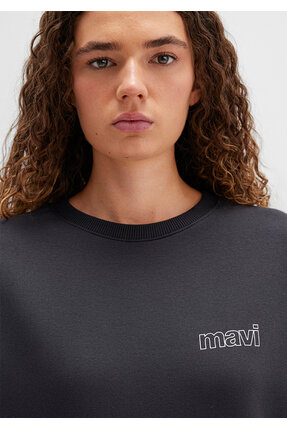 Logo Baskılı Antrasit Sweatshirt 1611656-82185 Image 5