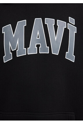 Logo Baskılı Kapüşonlu Siyah Sweatshirt 067149-902 Image 6