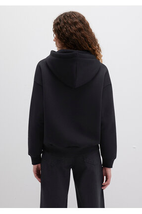 Logo Baskılı Kapüşonlu Siyah Sweatshirt 168334-900 Image 4
