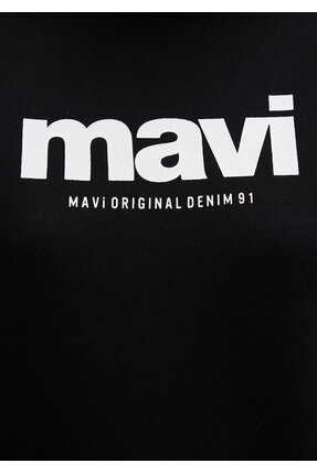 Logo Baskılı Kapüşonlu Siyah Sweatshirt 168334-900 Image 6