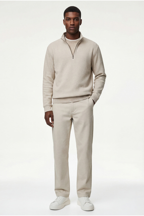 Regular Fit Uzun Kollu Yarım Fermuarlı Sweatshirt Image 0