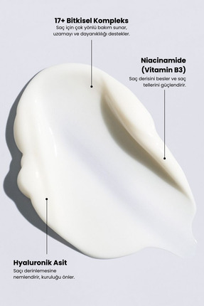 Deep Hydrating 17+ Bitkisel Kompleks & Hyaluronik Asit Yoğun Nem Maskesi | Kuru Saçlar 350 ml Image 6