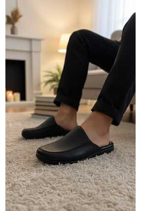 Armalı Deri Terlik pc-289 ceyizlik ev comfort taban baba genç terligi şık tasarım Image 2