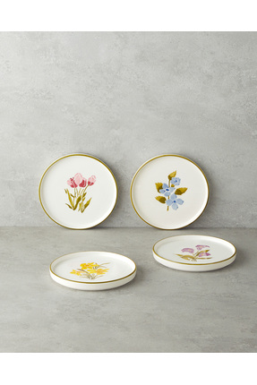 Begonya Seramik 4'lü Pasta Seti 16 cm Renkli Image 0
