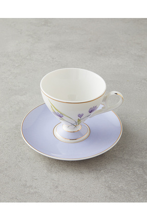 Valentina New Bone China 4 Parça 2 Kişilik Kahve Fincan Takımı 80 ml Lila Image 2