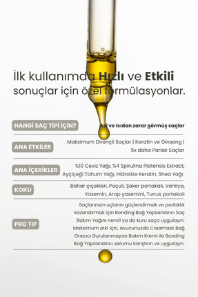 Bonding Ginseng & Argan Bağ Yapılandırıcı Saç Serumu | Parlaklık Veren ve Kırılma Karşıtı 50 ml Image 5