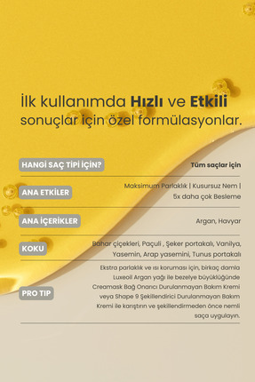 Luxeoil Argan & Havyar Özlü Besleyici Saç Bakım Yağı | Parlaklık ve Nem 50 ml Image 3