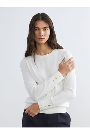 Shining Store'dan Işıltılı Seçimler Oval Yaka Kadın Triko Kazak Image 0