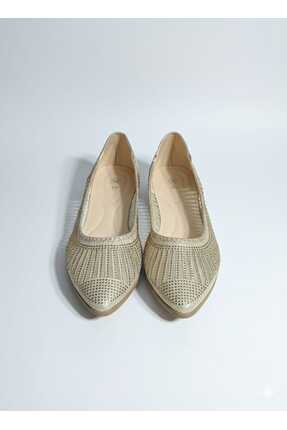 Kadın Siyah Küçük Taşlı Fileli Babet Image 2