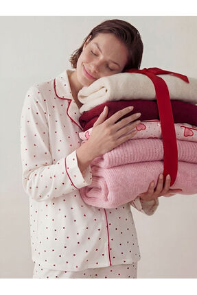 RMZ GİYİM FARKIYLA Gömlek Roba Baskılı Kadın Pijama Takımı Image 0