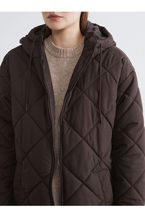 Çelebi Store'dan Kaliteli Parçalar Kapüşonlu Kapitone Kadın Şişme Mont Image 2