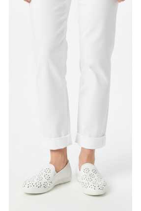 Avrupa Deri Lazer Kesim Şık Rahat Hafif Yandan Lastikli Yapısıyla Ayağınızı Kavrayan Babet Image 0