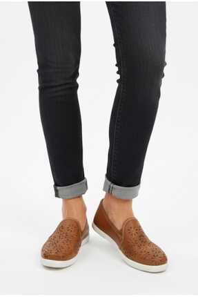 Avrupa Deri Lazer Kesim Şık Rahat Hafif Yandan Lastikli Yapısıyla Ayağınızı Kavrayan Babet Image 0