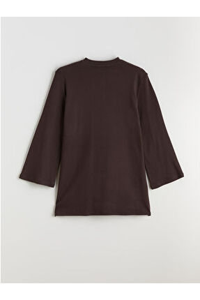 ARTI-STORE Bisiklet yaka, uzun ve genişleyen kollu kadın sweatshirt tunik, %100 pamuk Image 1