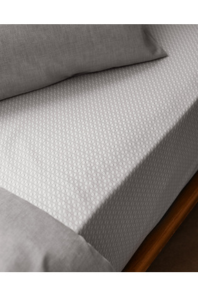 Delrico Çift Kişilik Pamuklu Baskılı Nevresim Takımı - Gri Image 3