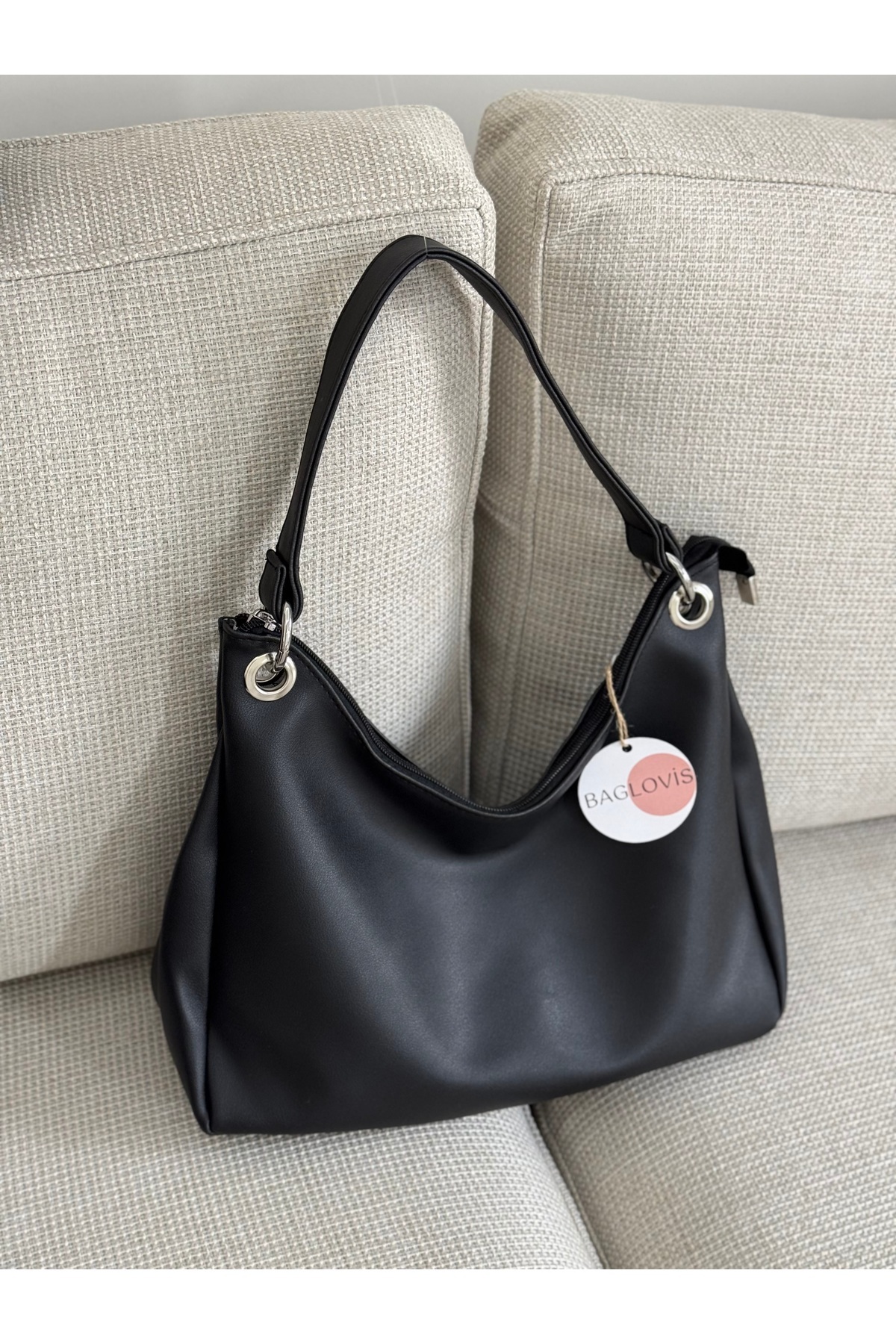 BAGLOVİS HALKA DETAYLI ASTARLI SALAŞ OMUZ ÇANTASI