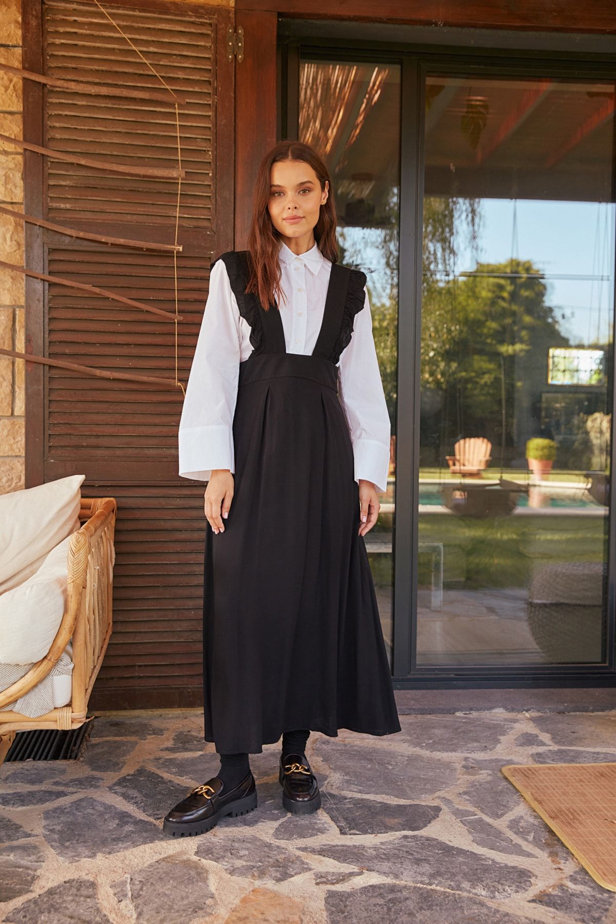 Trendyol Modest Siyah Askılı Tesettür Elbise TCTSS21EL3907