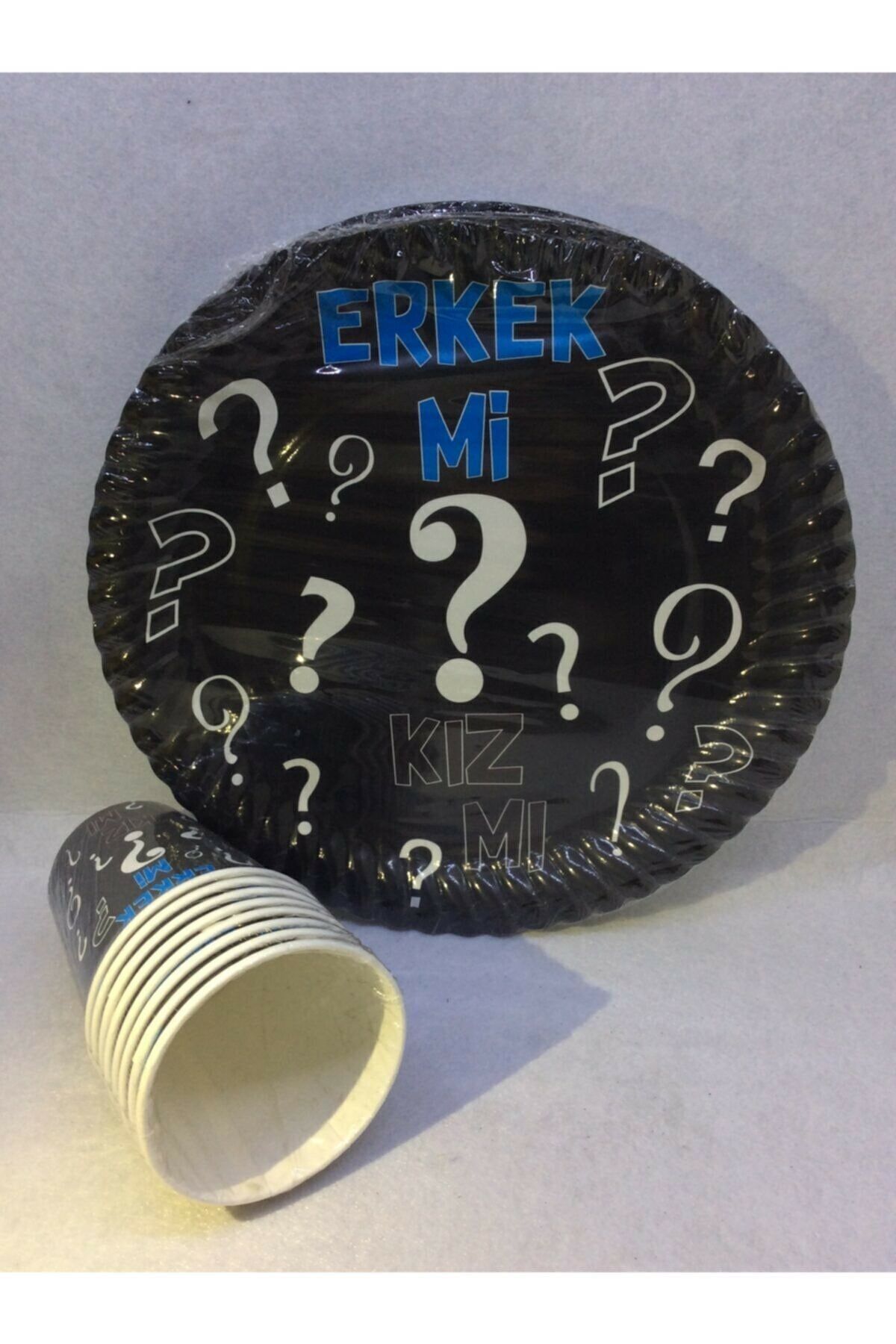 Çetinkaya Süs Kız Mı Erkek Mi Kağıt Tabak Bardak Set 8 Adet