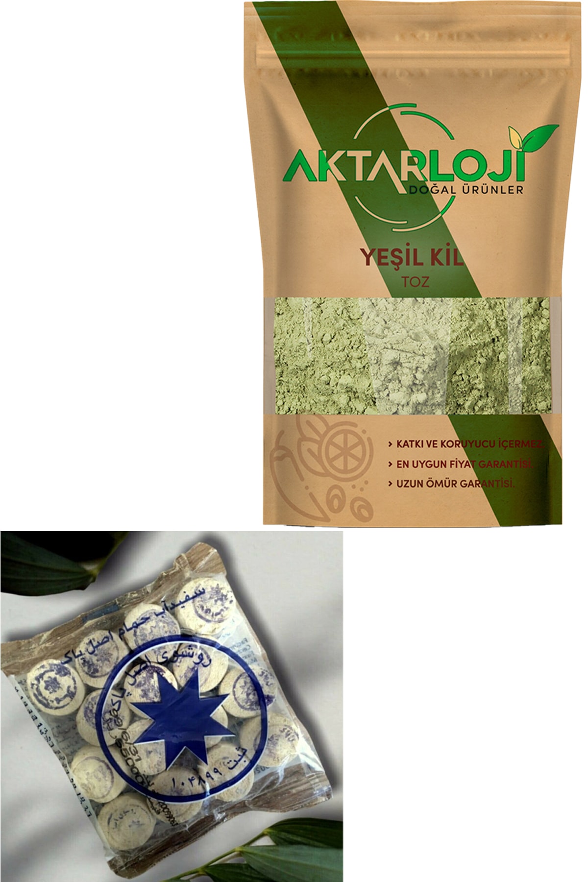 aktarloji 1 Paket 400 Gr Ruşur Taşı ( 13-17 Adet Arası ) + 1 Kg Toz Yeşil Kil