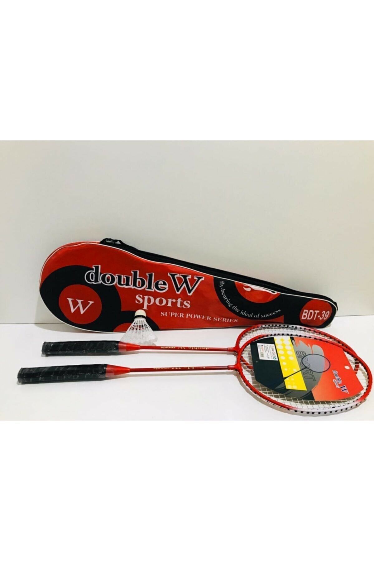 DOUBLE W SPORT Çantalı Çiftli Badminton 2 Adet Raket + Badminton Topu + Çantası Set Halinde