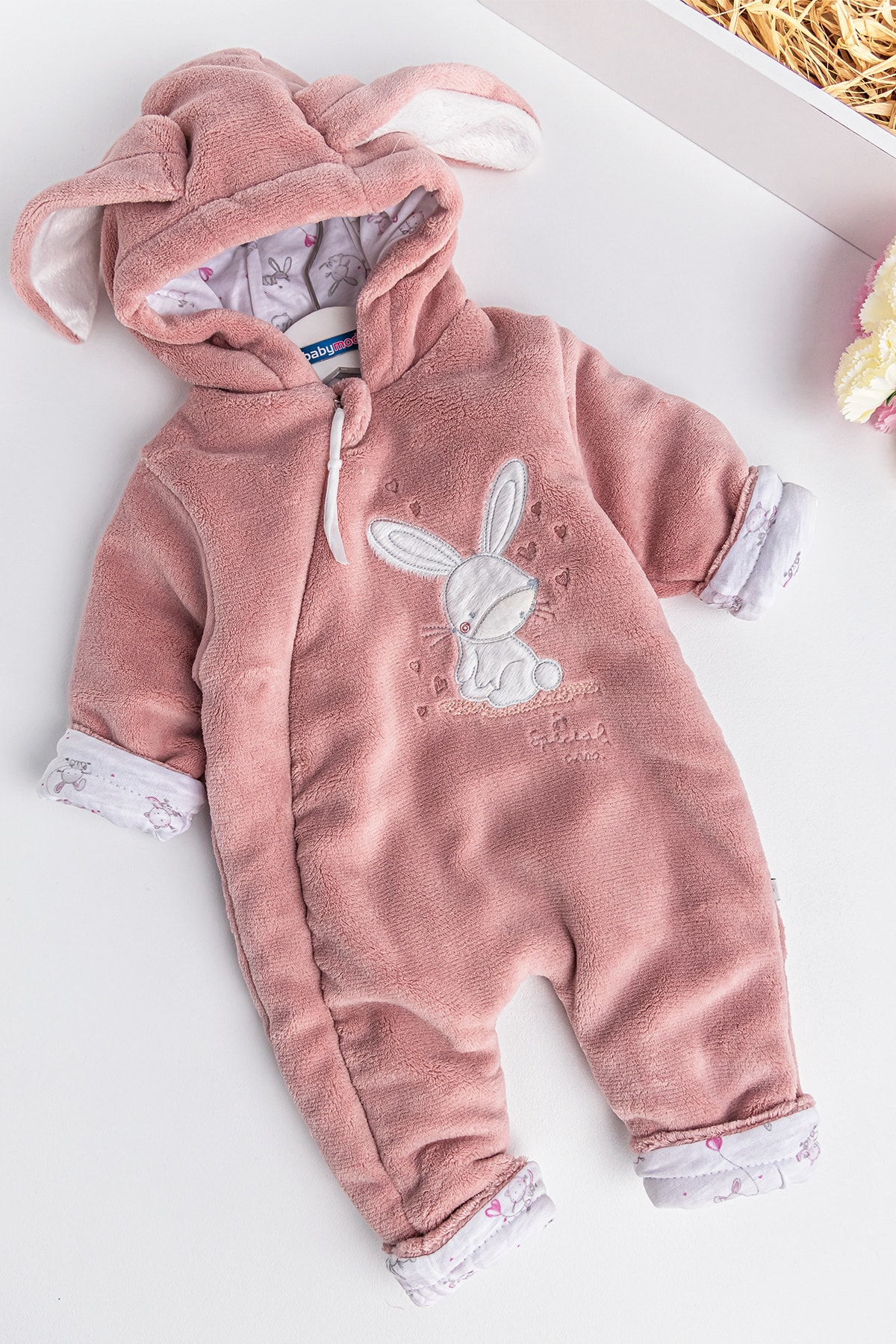 Babymod Tavşan Işlemeli Welsoft Peluş Astronot Kız Bebek Tulum