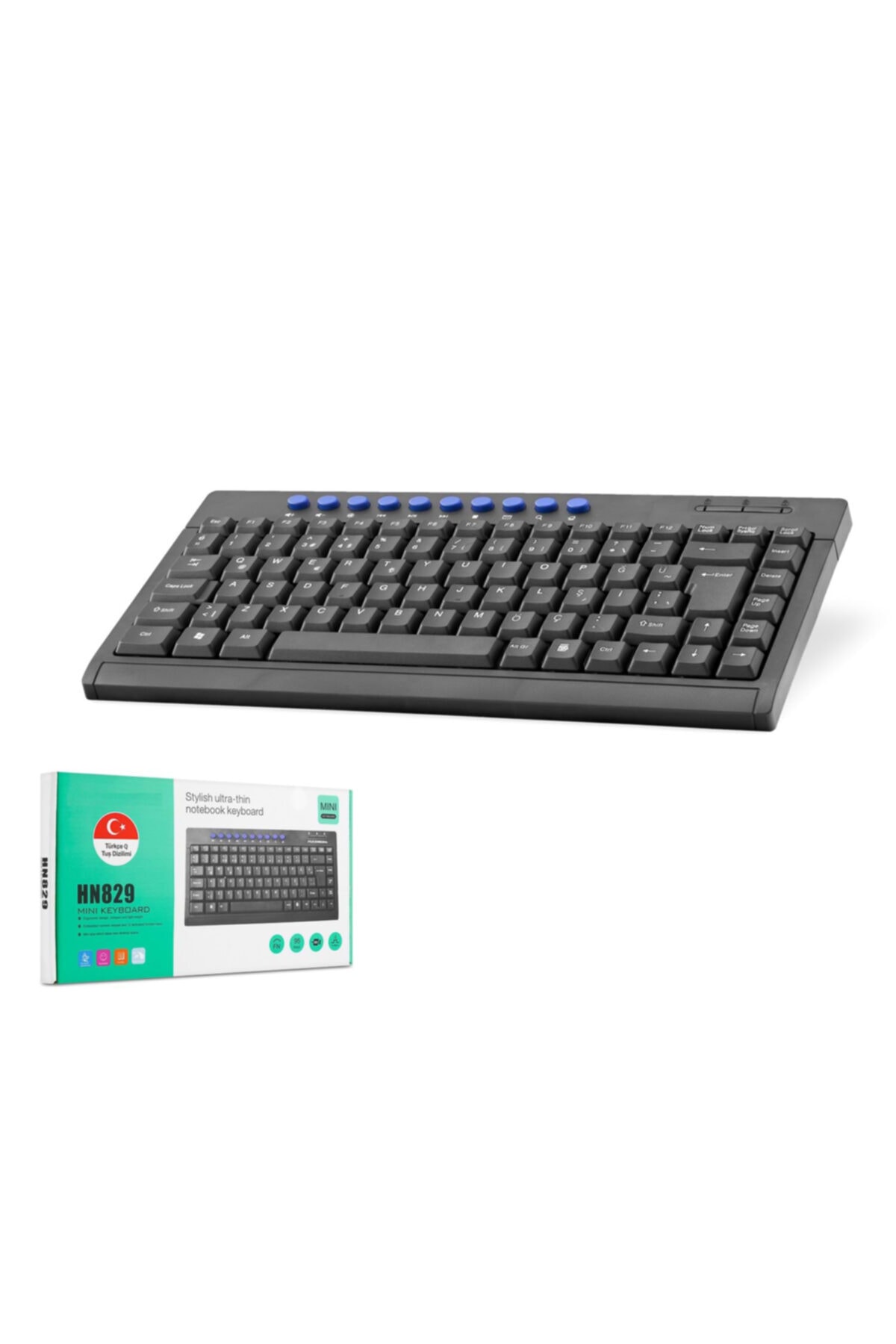 KLASİST Hn829 Klavye Mini Multimedia Q Klavye Lazer Baskılı Tuşlar