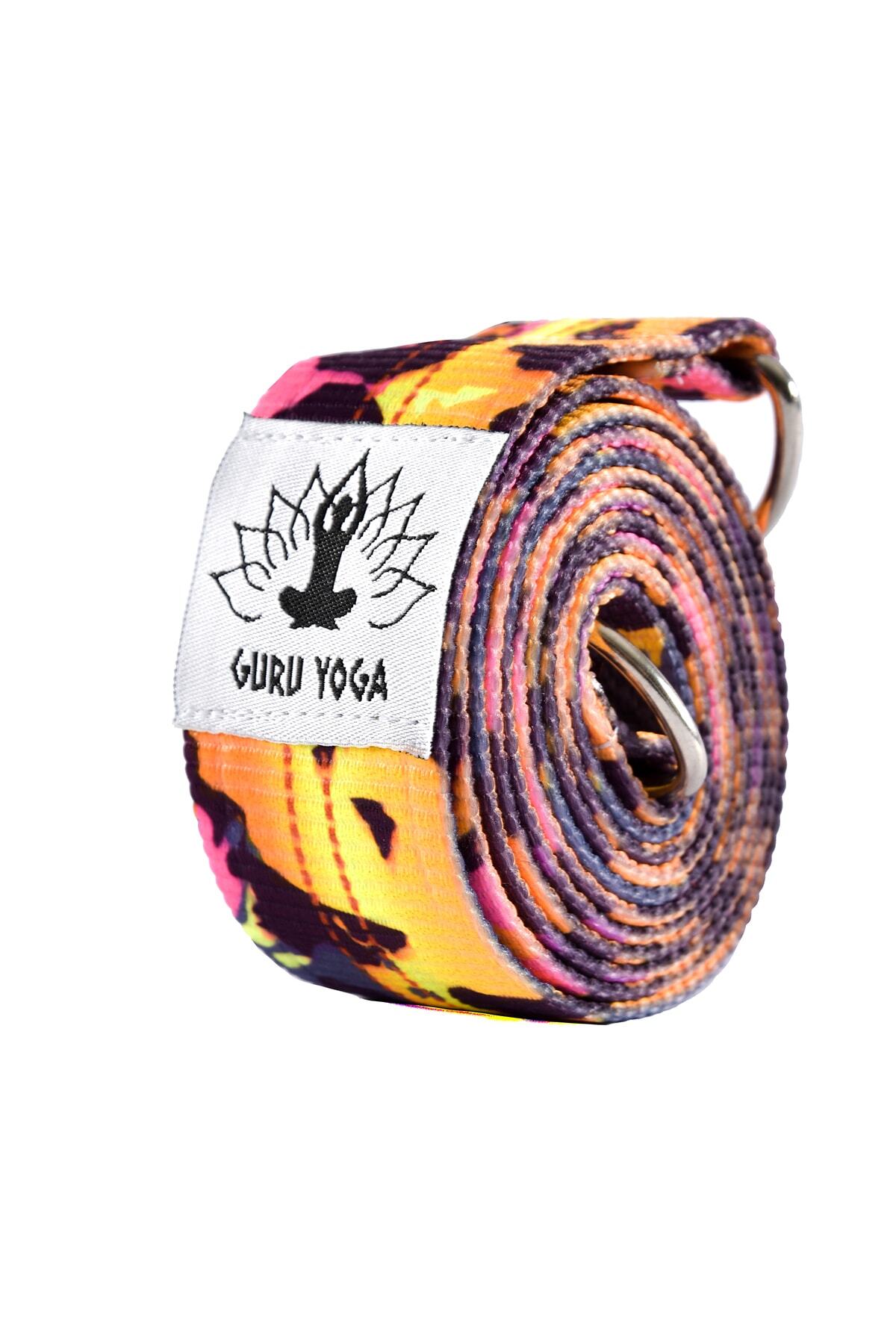 Om Guru Yoga Guru Yoga Desenli Mat Taşıma Askısı Pembe Desenli