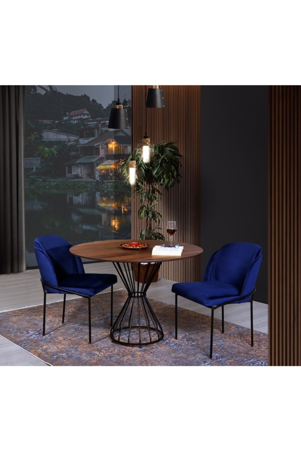 Alperarda Design Morena Sandalye Mavi 4'lü Set