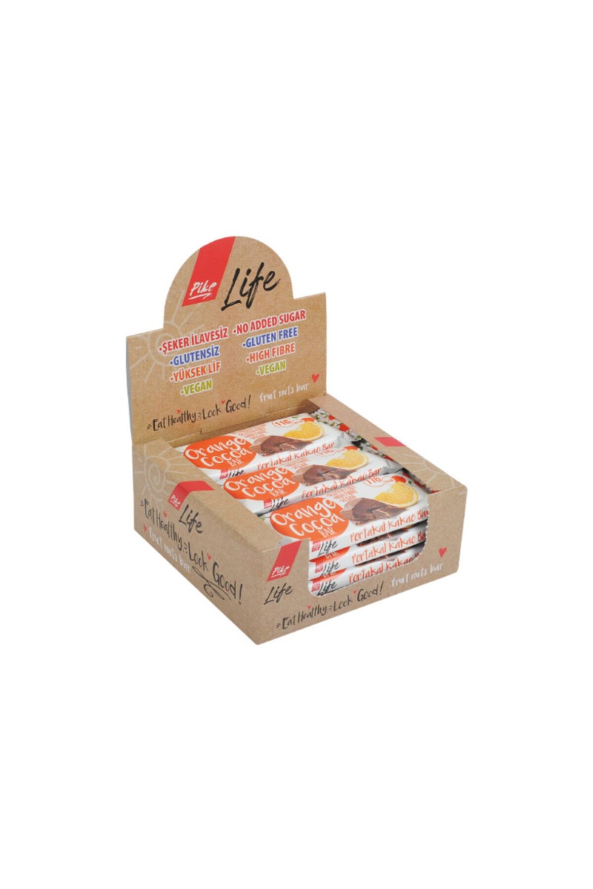 Pike Life Portakal Ve Kakaolu Hurma Bar 30g 12'li Kutu