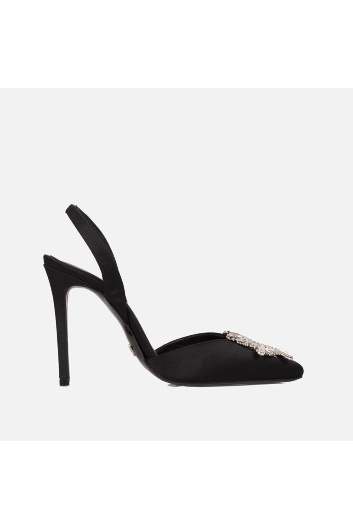 Jabotter Celeste Siyah Saten 10 cm Stiletto