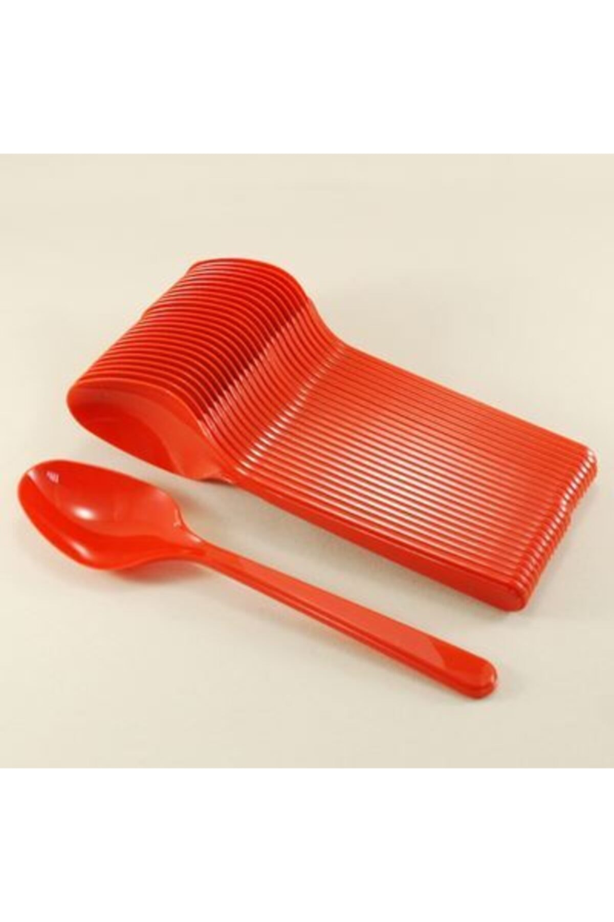 papercraft Kırmızı Plastik Kaşık 25'li