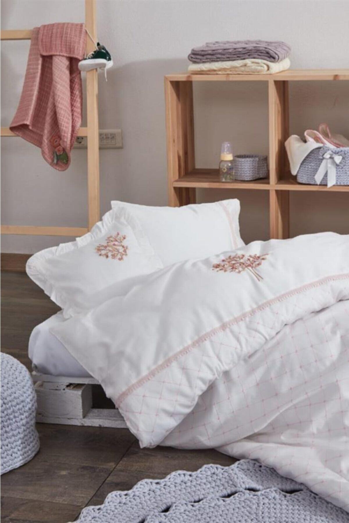 Ecocotton Organik Pamuk Bebek Nevresim Takımı Mimosa Krem