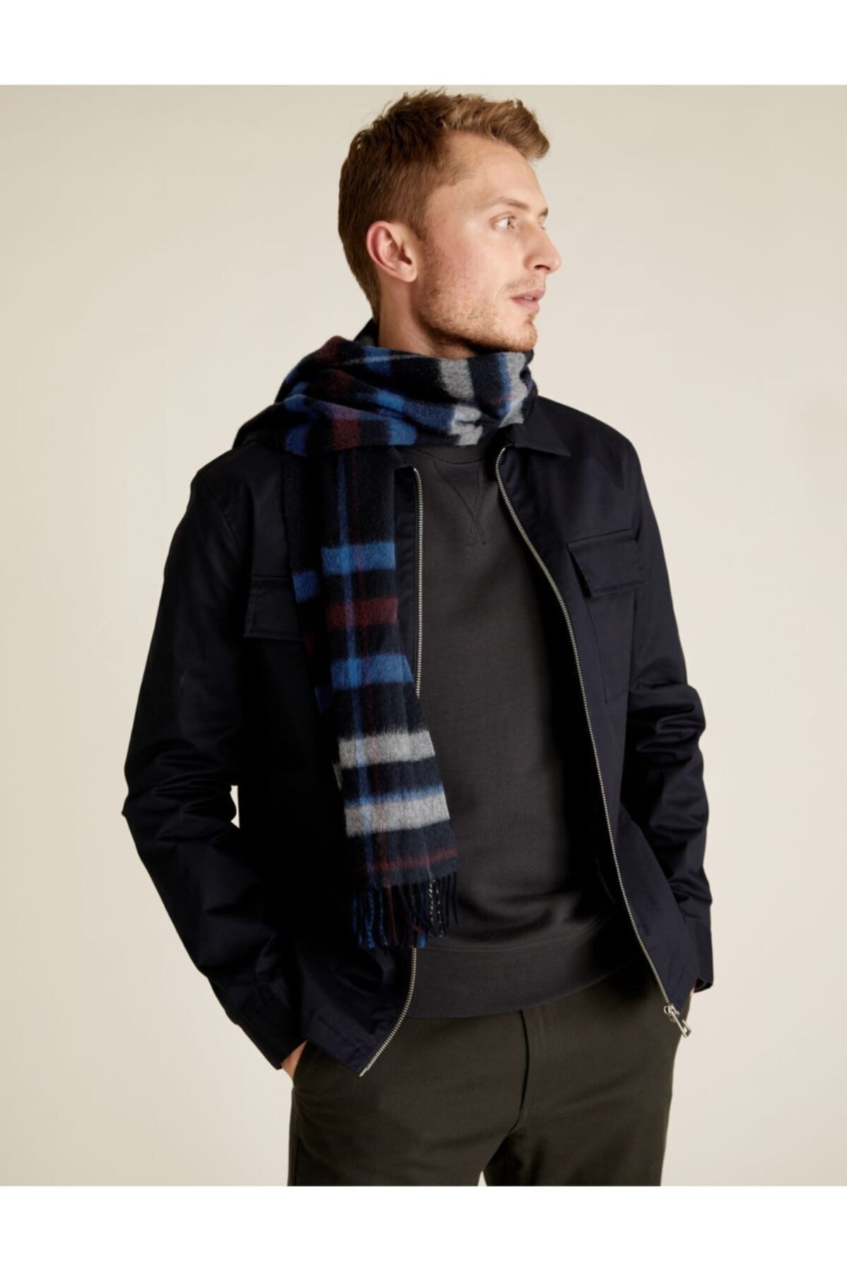 Marks & Spencer Kareli Yünlü Atkı