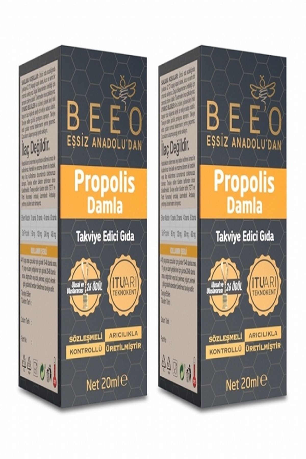 BEE'O Sıvı Propolis Damlası 20 Ml - 2 Adet