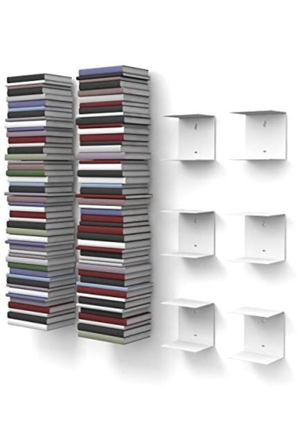 TARMOSER 3 Adet Metal Kitap Tutacağı, Metal Duvar Rafı, Duvar Organizatörü (3 Adet Siyah)