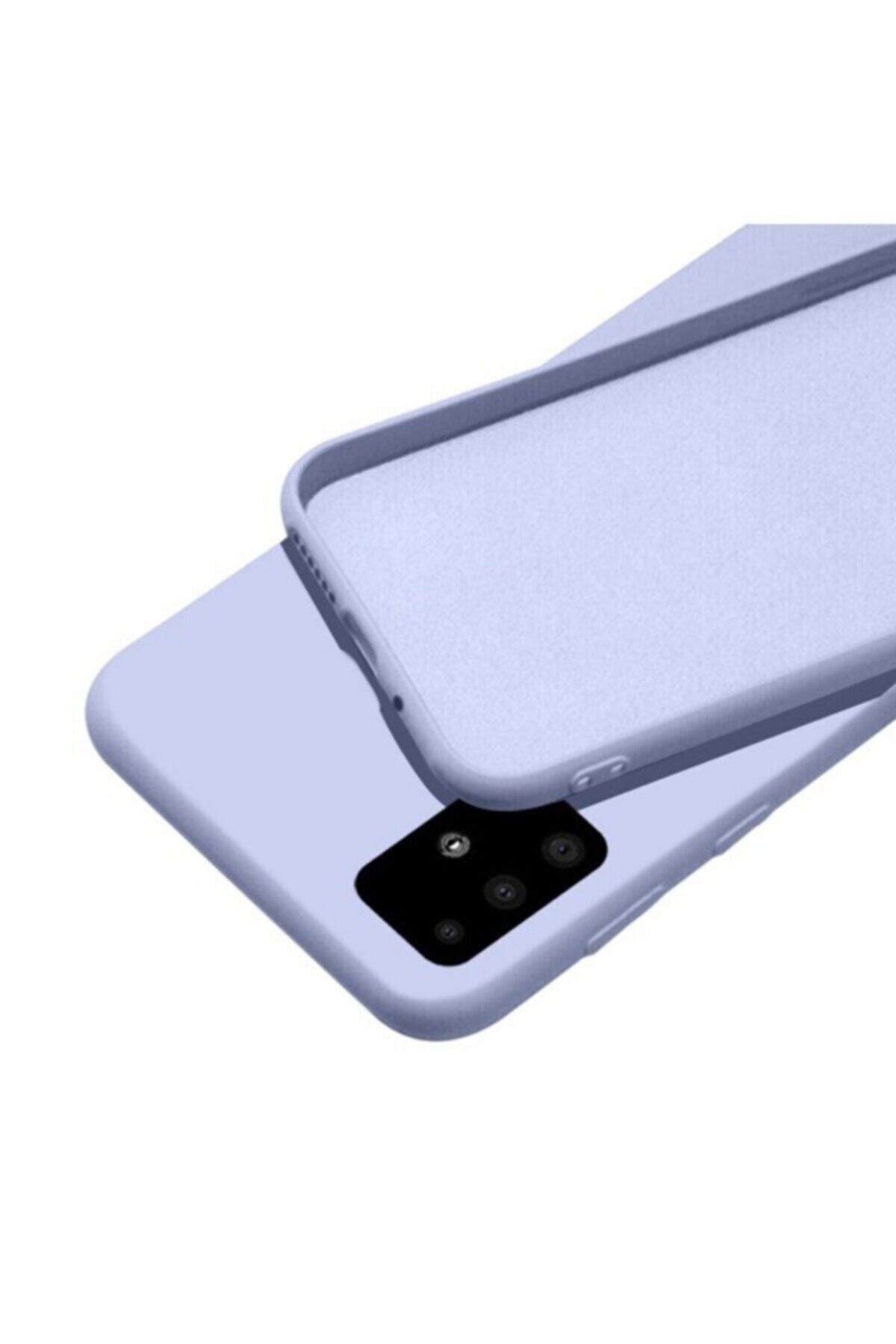 FlueTech Samsung Galaxy M21  uyumlu  Lila Renk Kadife Tabanlı Nicelans Kılıf
