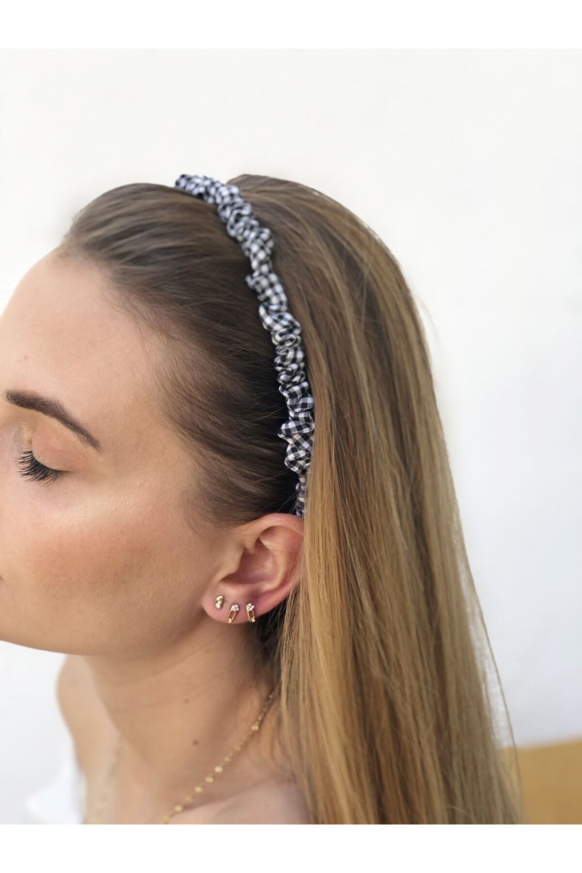Woolly Scrunchies Siyah Pötikare Desenli Scrunchie Taç