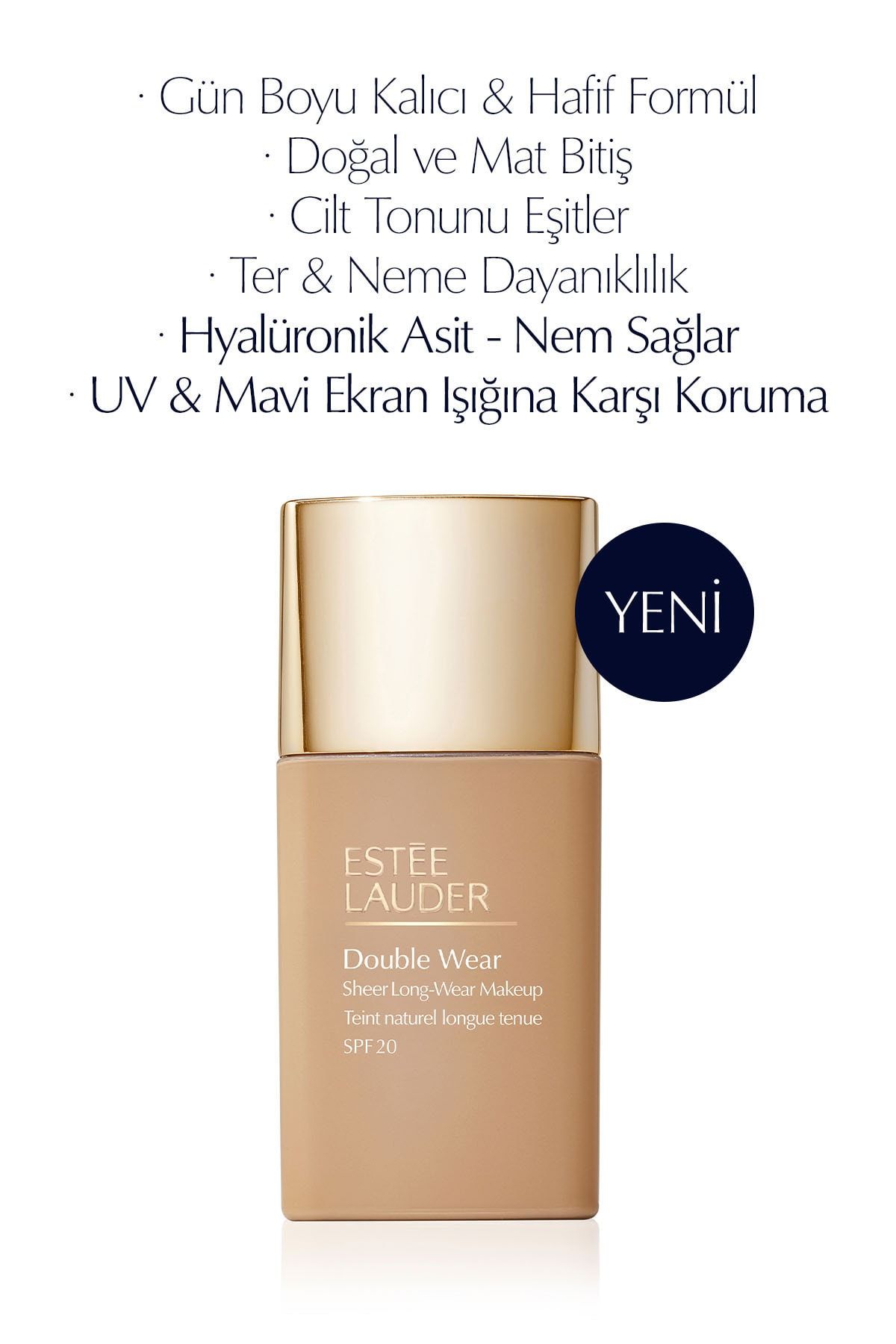 Estee Lauder Double Wear Sheer Işıltı Ve Nem Etkili Hafif Dokulu Fondöten Spf20 - 30 Ml 2w1 Dawn 887167533288