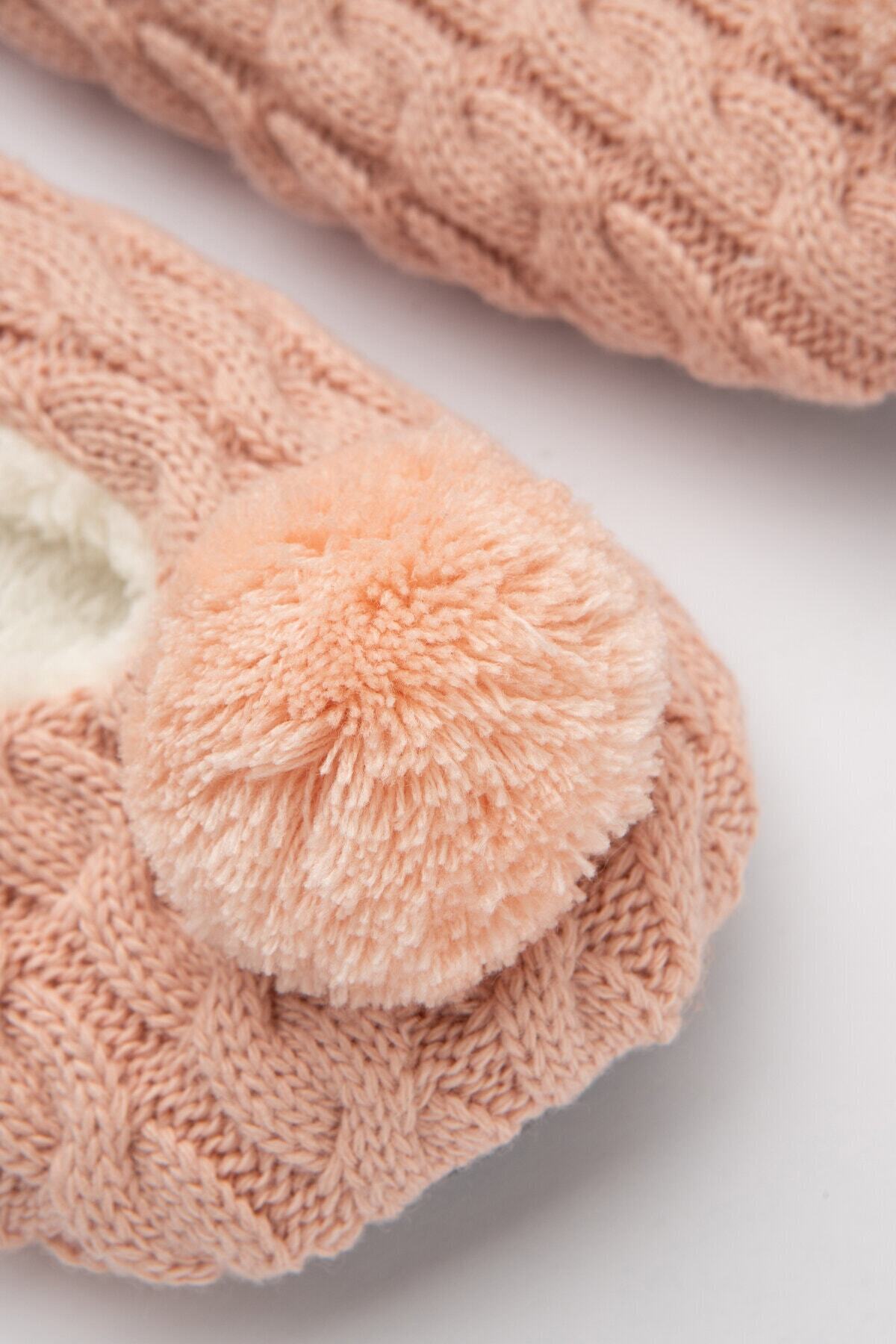 Penti Rose Pompom Knit Patik Çorap