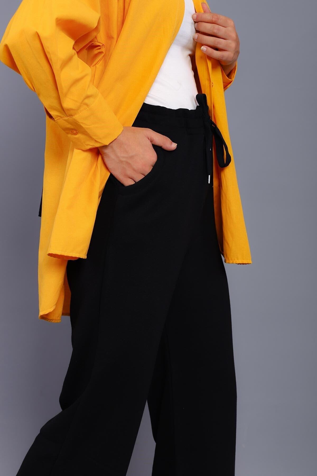 nurneva Bol Kesim Eşofman Altı Siyah