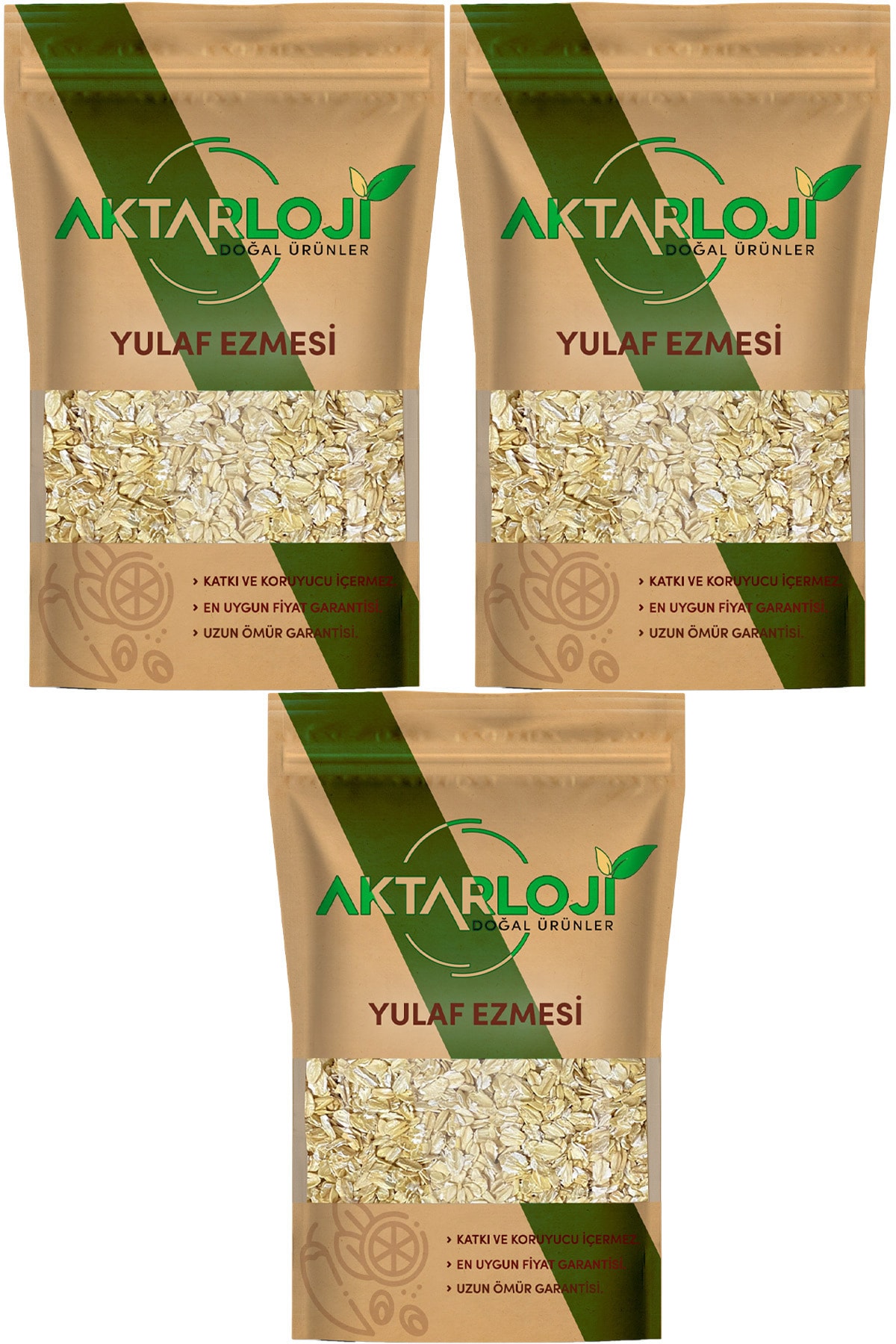 aktarloji 3 Kg Katkısız Doğal Yulaf Ezmesi ( 1'er Kg Paketlerde) / Doğal Katkısız