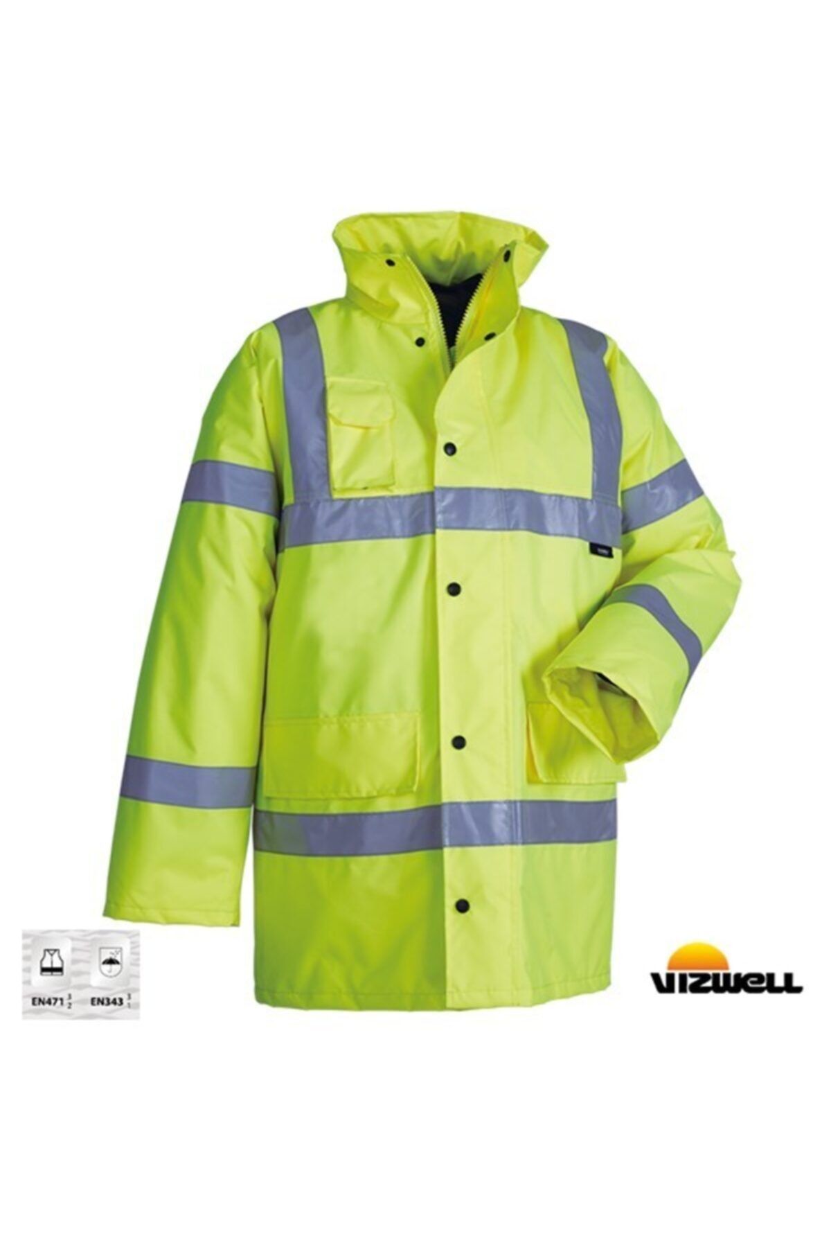 Vizwell ™ 300 D Oxford Reflektörlü İçi Kapitone Parka / Sarı