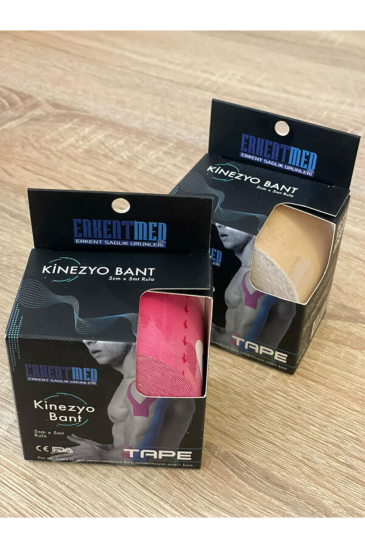 Kifidis Ikili Kinesio Bant Ağrı Bandı Sporcu Bandı Tape 5cm*5m Kinesio Bant (ten Rengi, Pembe)