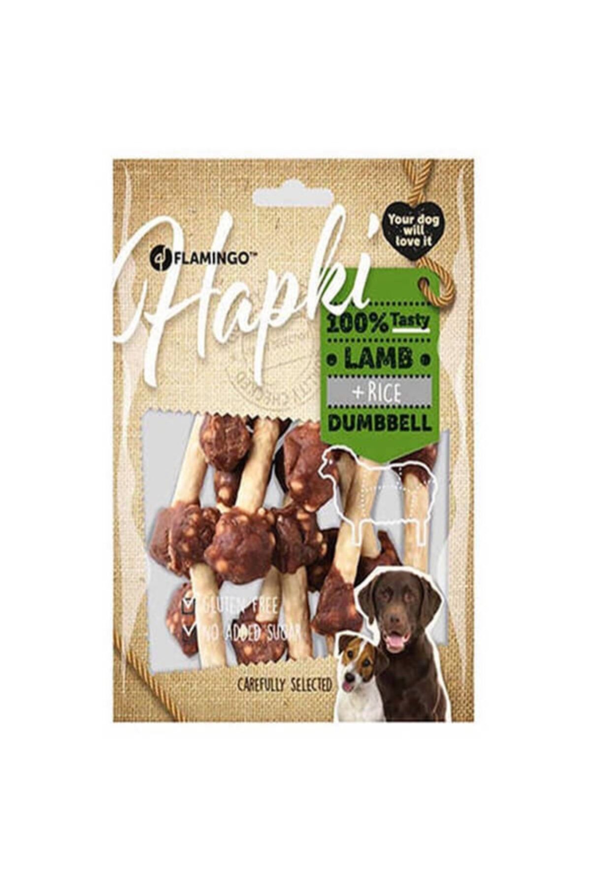 Flamingo Hapki Glutensiz Kuzulu Dumbell Köpek Ödülü 85 Gr