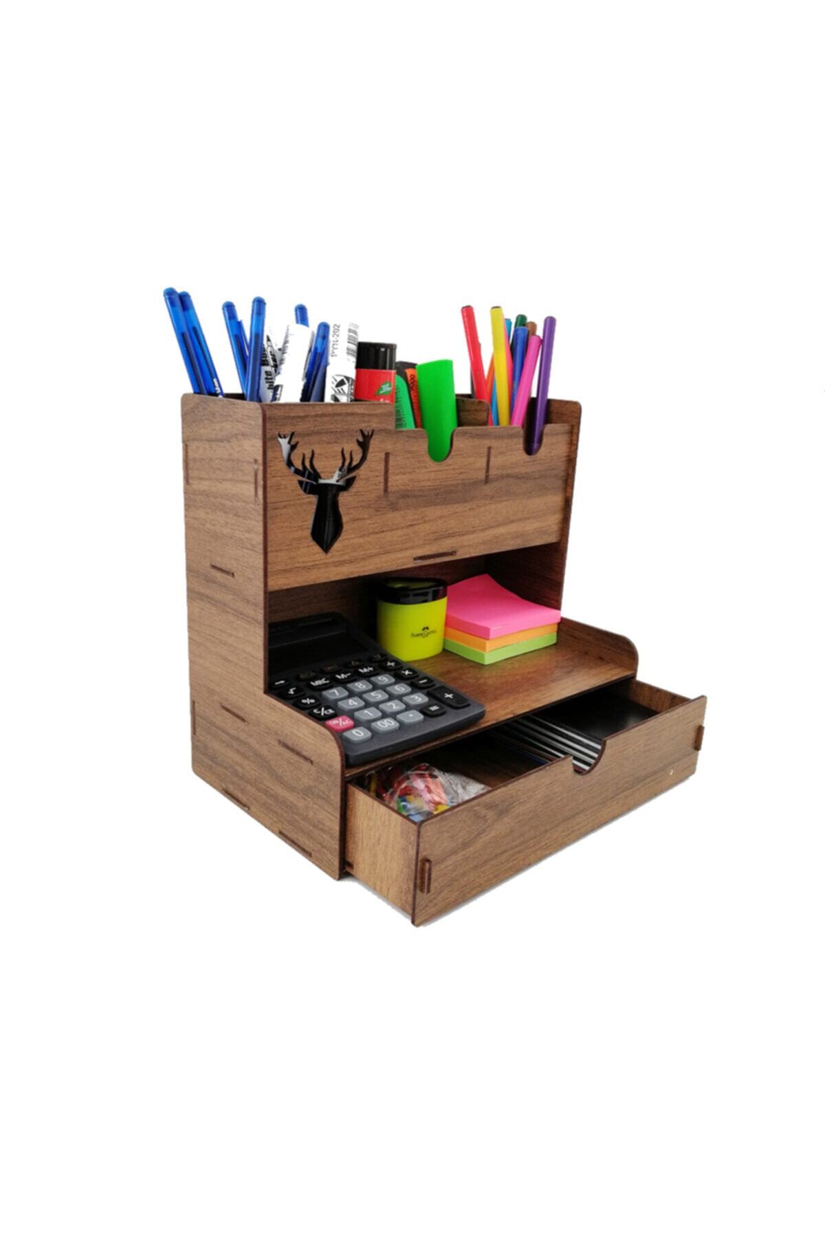 woodsia Lotus Masaüstü Kalemlik Organizer (KAHVERENGİ)