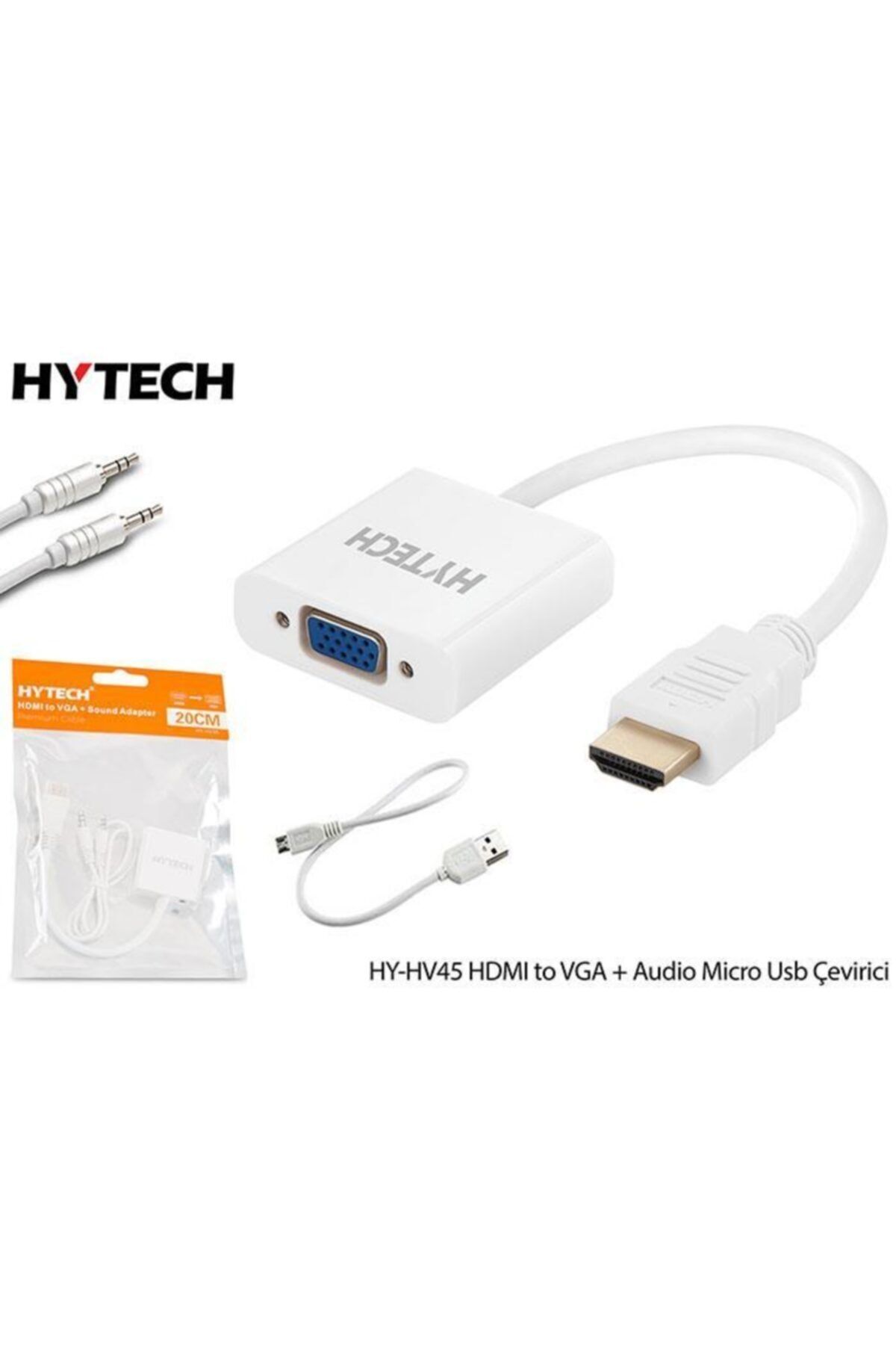 Hytech Hy-hv45 Hdmı To Vga + Audio Micro Usb Çevirici