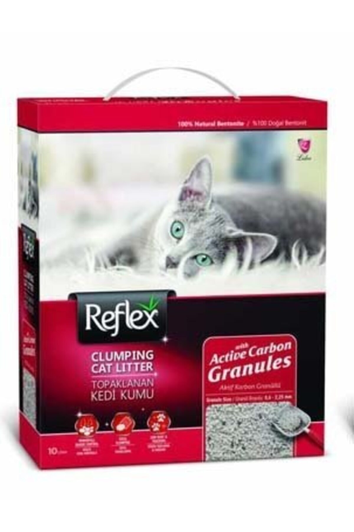 Reflex Aktif Karbonlu Topaklanan Kedi Kumu 10 Lt