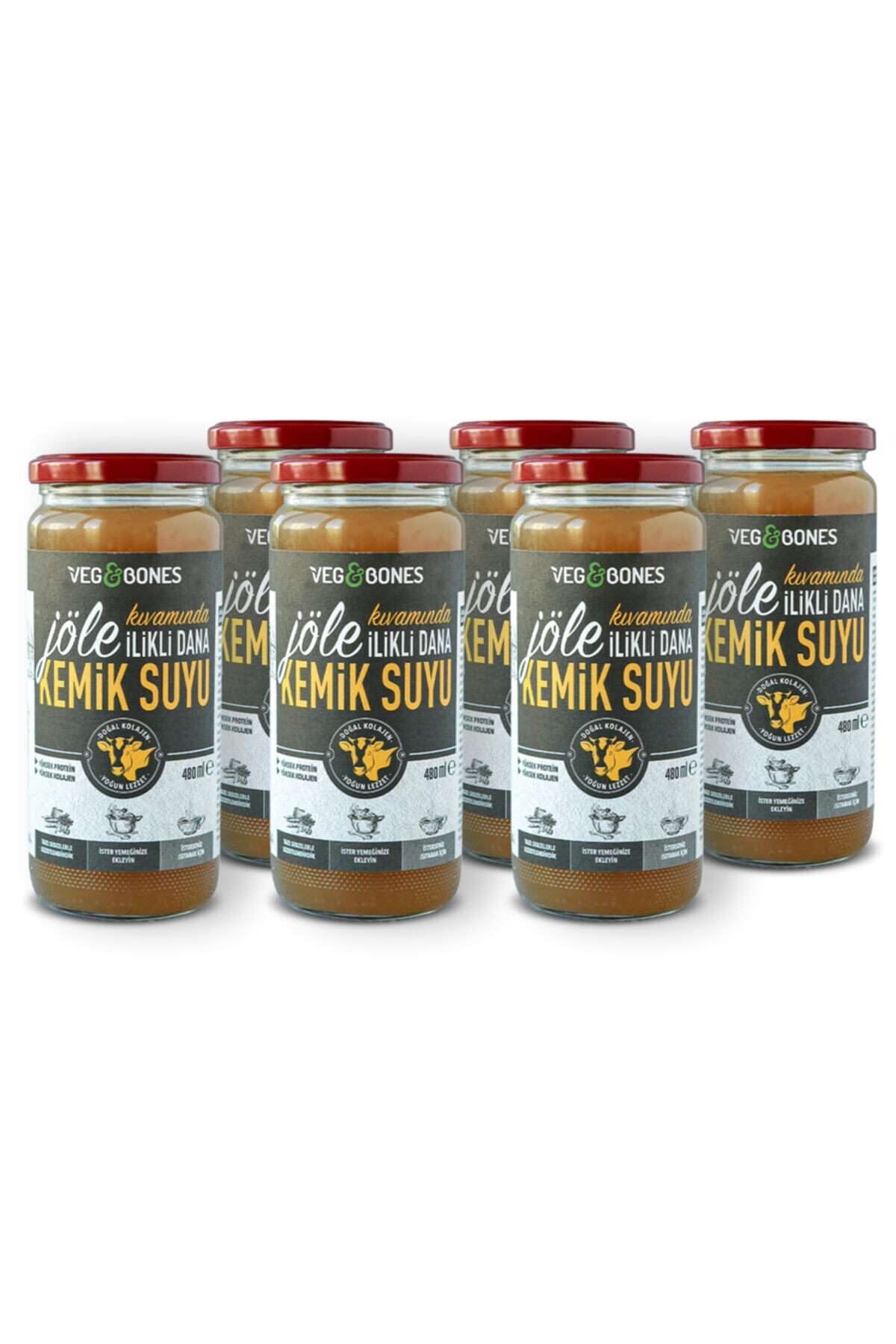 Veg&Bones Jöle Kıvamında Ilikli Dana Kemik Suyu 480 Ml X 6 Adet