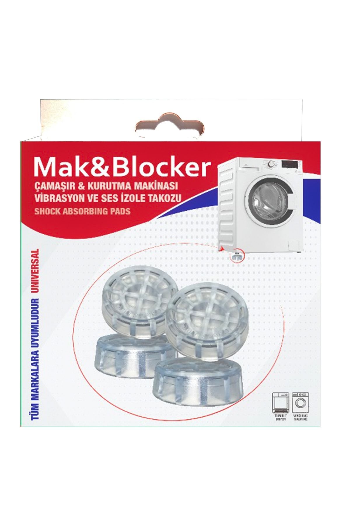 Mak & Blocker Çamaşır Makinesi Titreşim Önleyici Ayak 4'lü